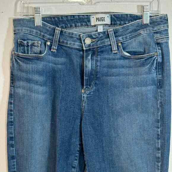 PAIGE VERDUGO ANKLE deconstructed hem MidRise straight skinny size 31 Stretch - Picture 4 of 9